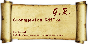 Gyorgyevics Réka névjegykártya
