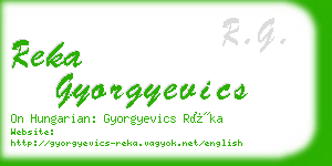 reka gyorgyevics business card
